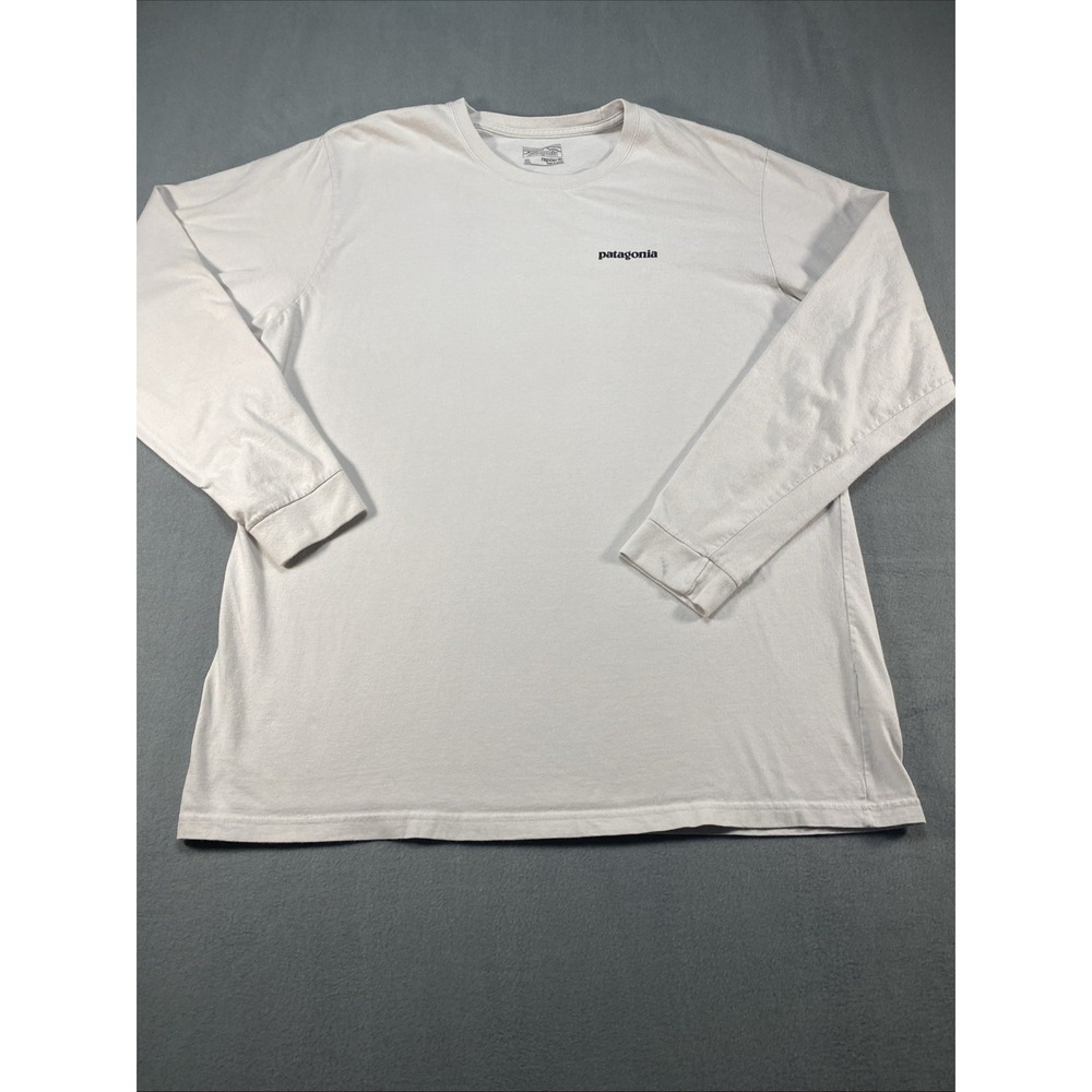 Patagonia Mens Long Sleeve T-Shirt Beige Shark‎ Size XL Outdoor
